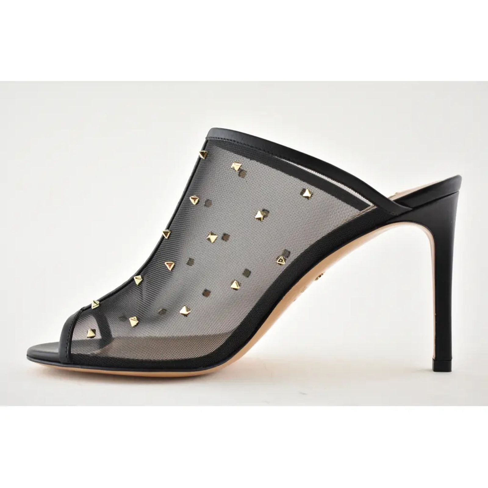 Valentino Valentino Rockstud Black Shining Mesh Mule Slide Backless Size US 6.5 / IT 36.5 - 7 Thumbnail