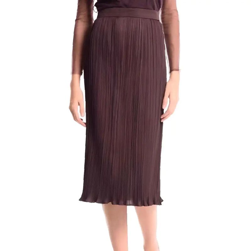 Max Mara MaxMara Pleated Midi Skirt in Deep Purple 0089 Size 23" - 1 Thumbnail
