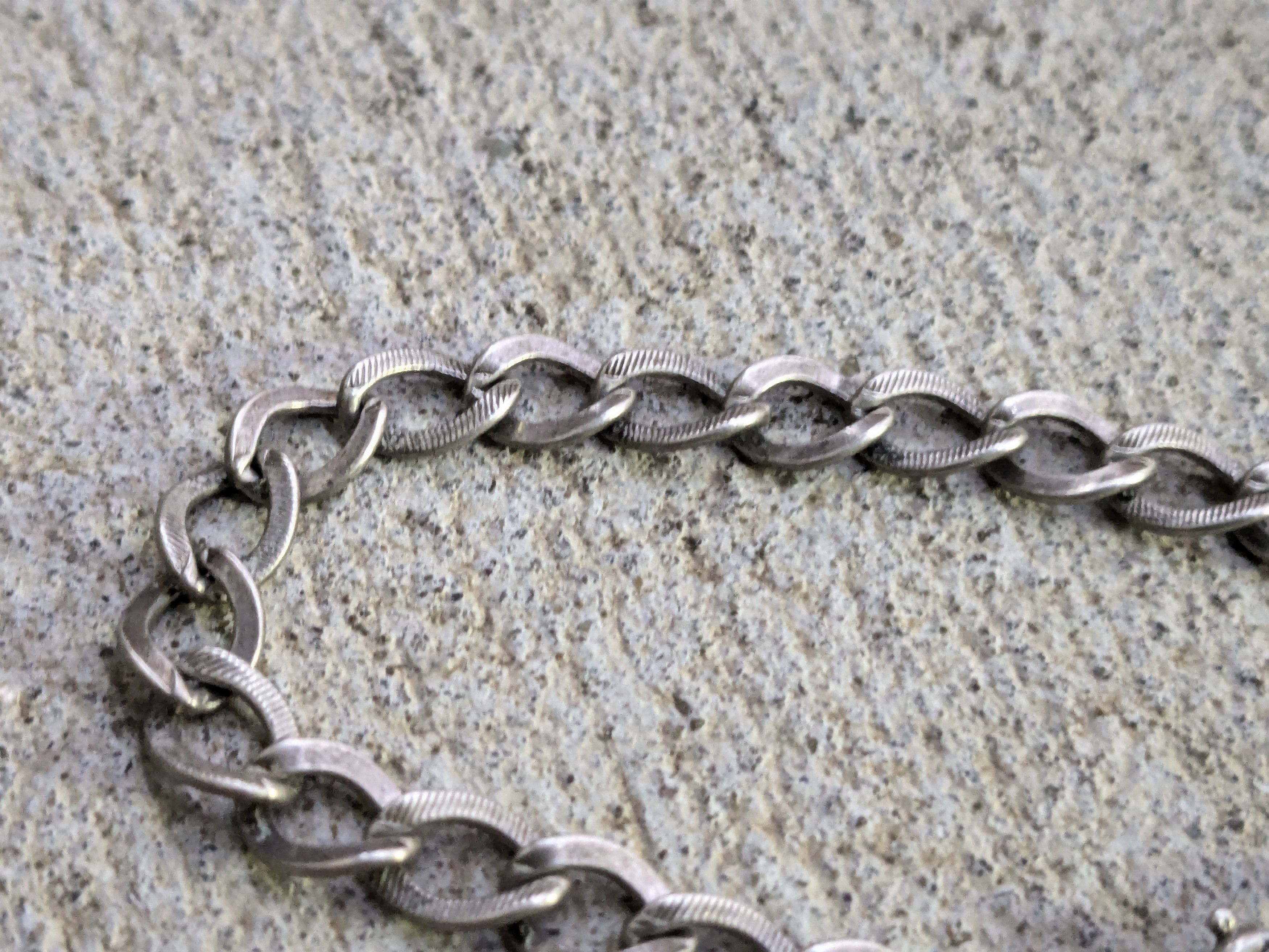 Vintage Vintage Sterling Silver Bracelet 7" Curb Link Chain Size ONE SIZE - 4 Thumbnail