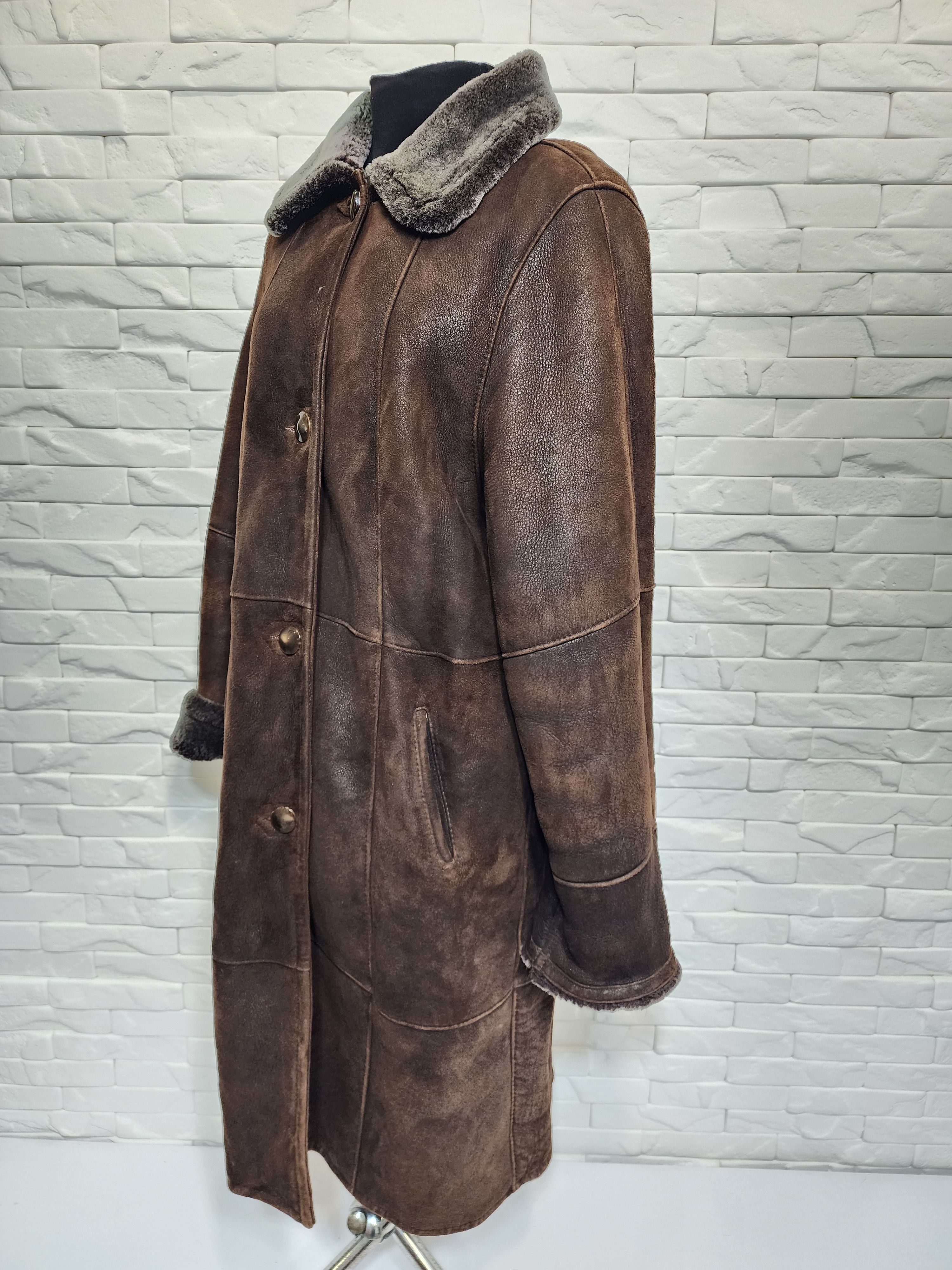 Genuine Leather Brown Sheepskin Coat: Women's Genuine Fur Winter Coat Size XL / US 12-14 / IT 48-50 - 5 Thumbnail