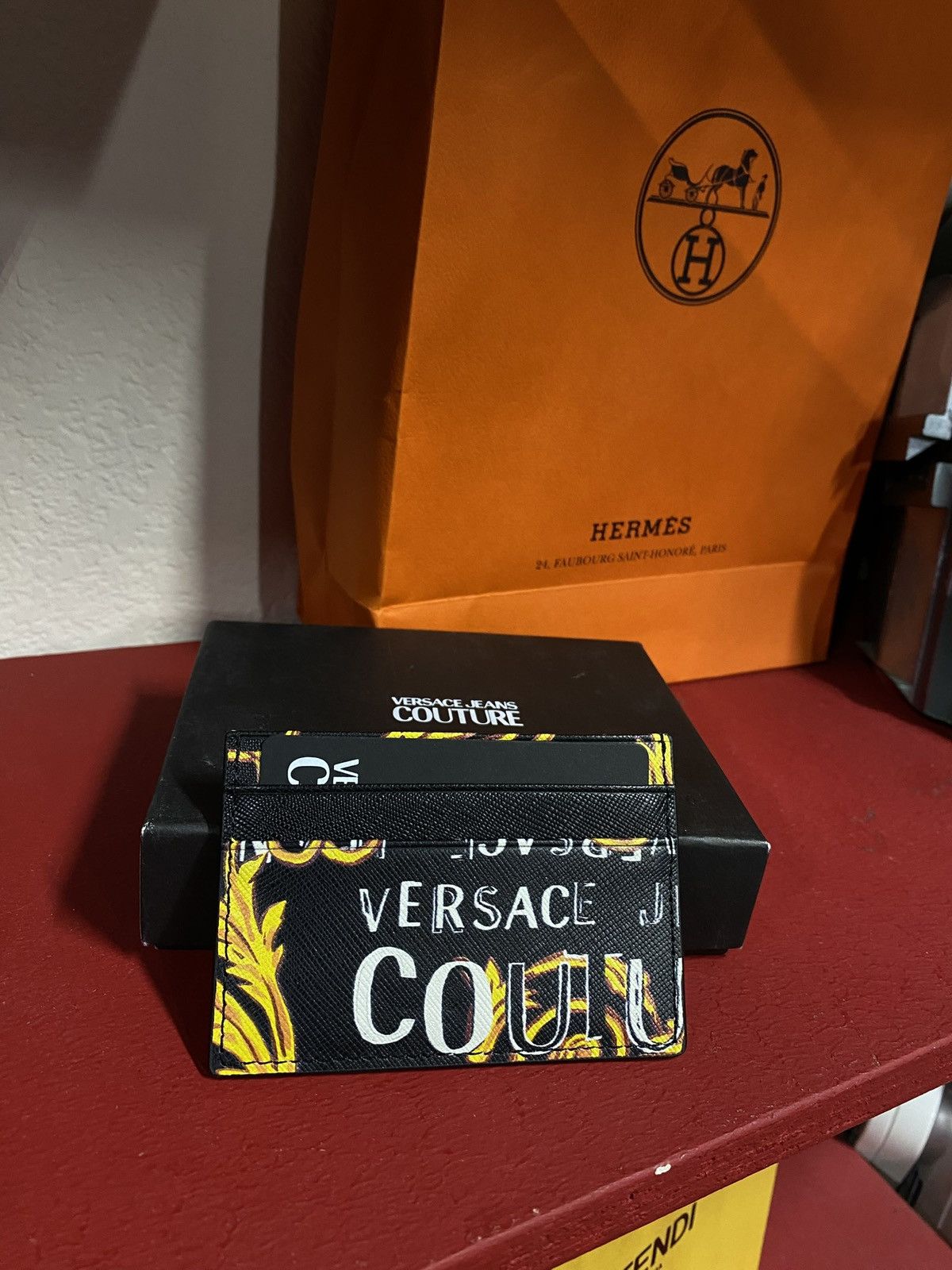 Versace Versace Monogram Card Holder Black Versace Logo Wallet New Size ONE SIZE - 6 Thumbnail