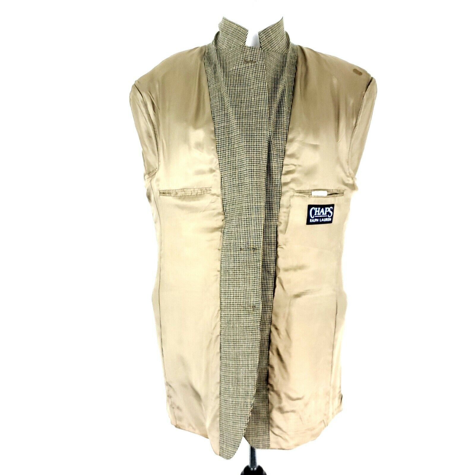 Ralph Lauren Chaps Ralph Lauren Wool Silk 2 Button Blazer 42L Tan Blue Ho Size 42L - 11 Thumbnail