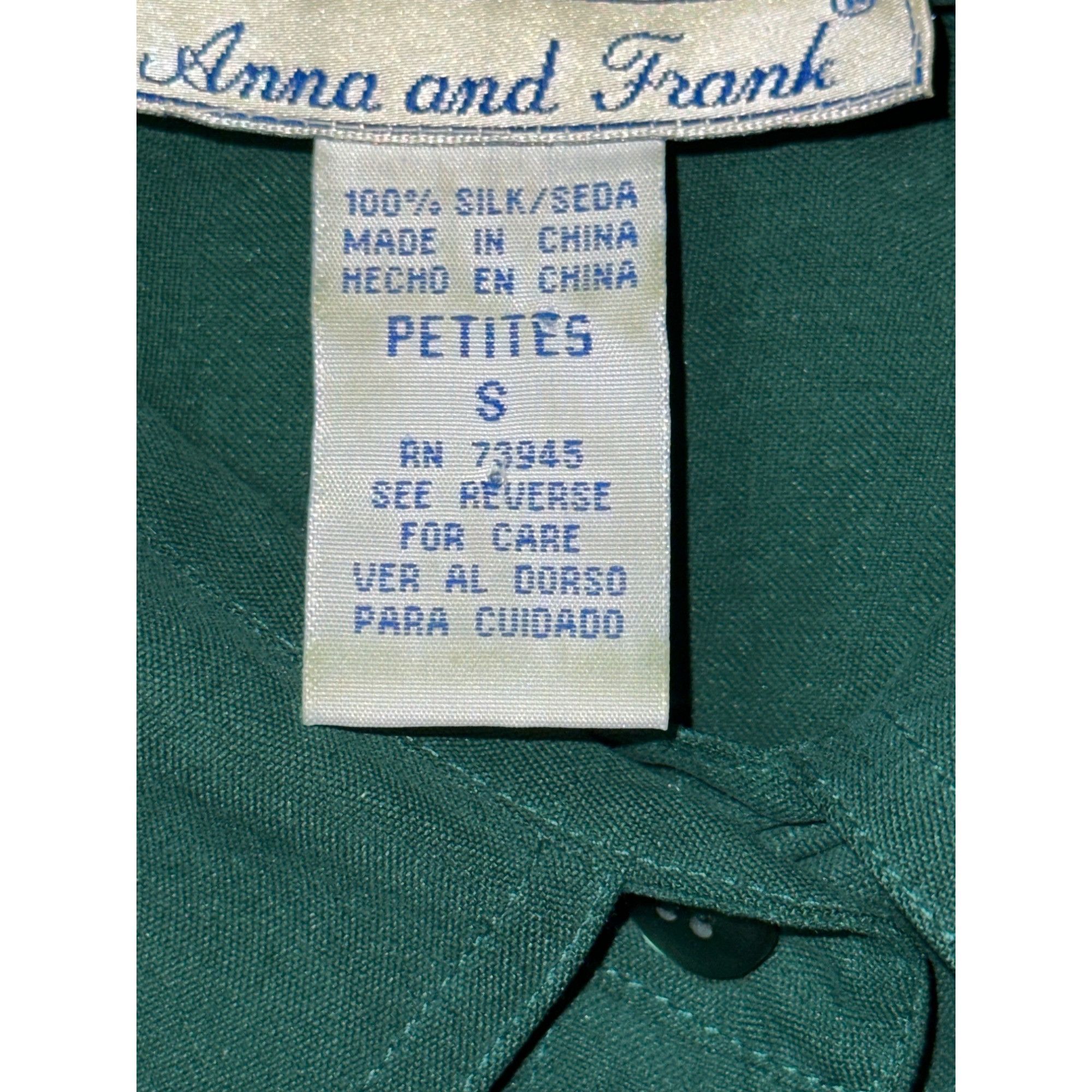 Other Anna And Frank Size S Vintage Green Silk Shirt Pocket Front Size S / US 4 / IT 40 - 10 Thumbnail
