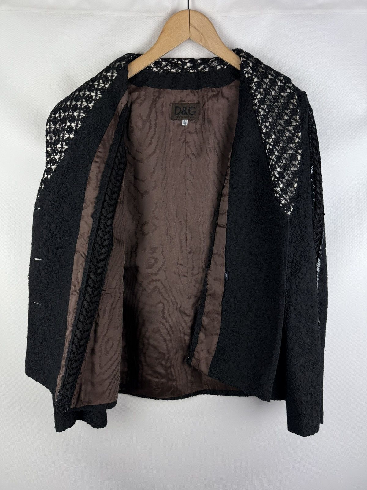 Dolce & Gabbana Dolce & Gabbana Ladies Lace Trim Blazer Jacket Size 32 / 46 Size L / US 10 / IT 46 - 21 Thumbnail