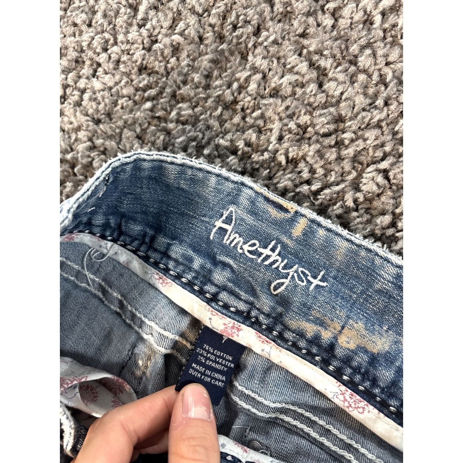 Vintage VINTAGE Amethyst Jeans Boot Cut Womens 30x31 Light Wash Low Rise Stitched Y2K Bohemian Pockets Womens Jeans Boys? Size 30" / US 8 / IT 44 - 6 Thumbnail