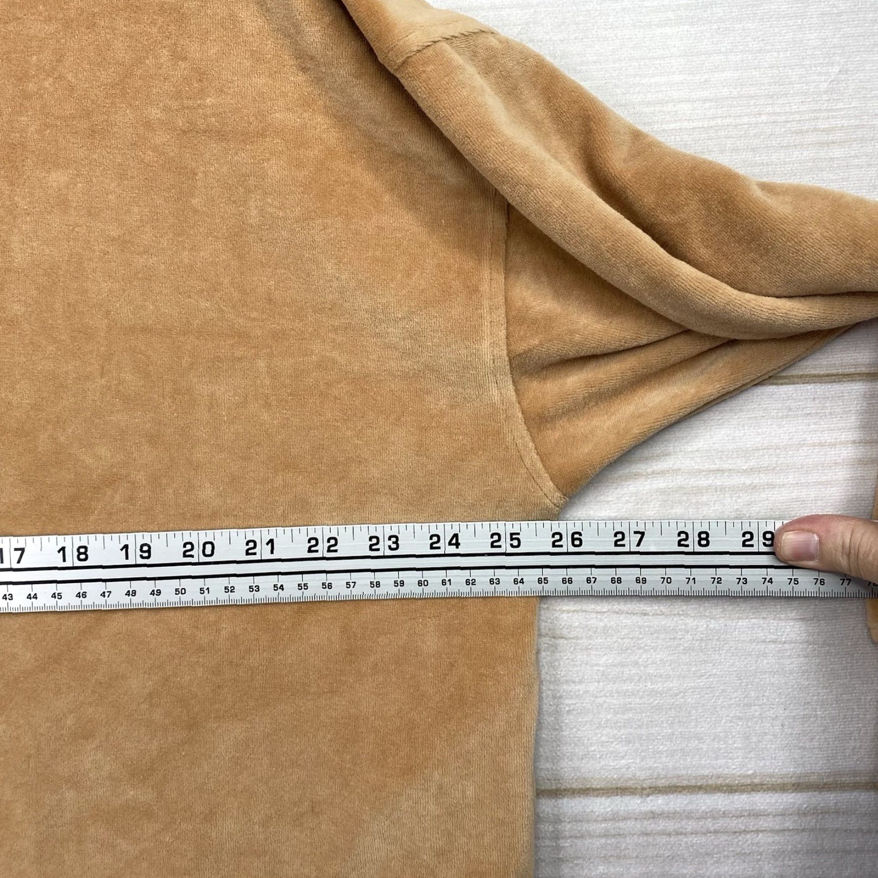 Vintage Aerie Hoodie M Brown Tan Velour Velvet Pullover Oversized 90s Womens Sweatshirt Winter Fall Spring Large Hoodie Size M / US 6-8 / IT 42-44 - 6 Thumbnail