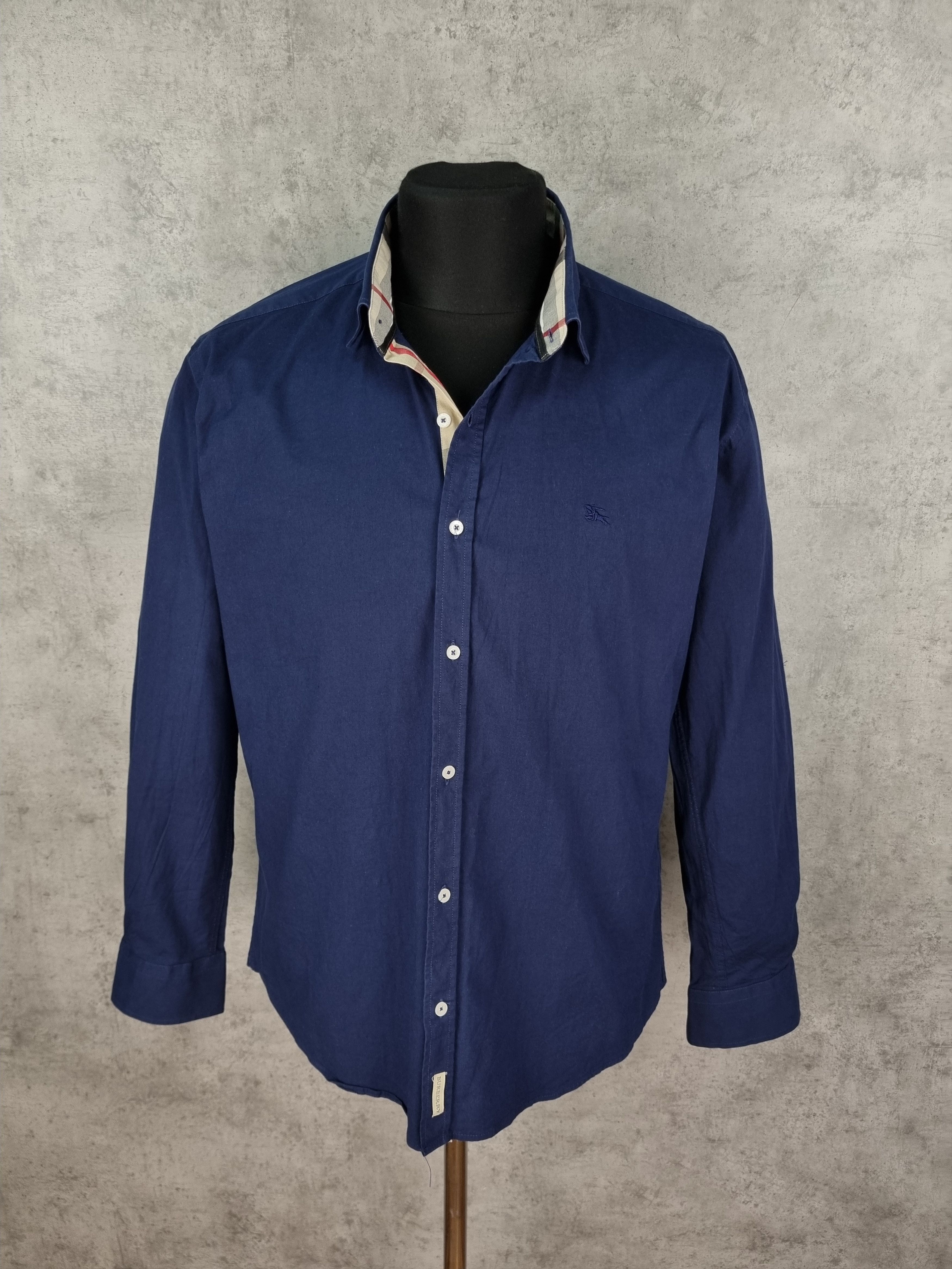 Burberry × Burberry Prorsum Burberry Navy Cotton Longsleeve Shirt Nova Check Size US L / EU 52-54 / 3 - 9 Thumbnail