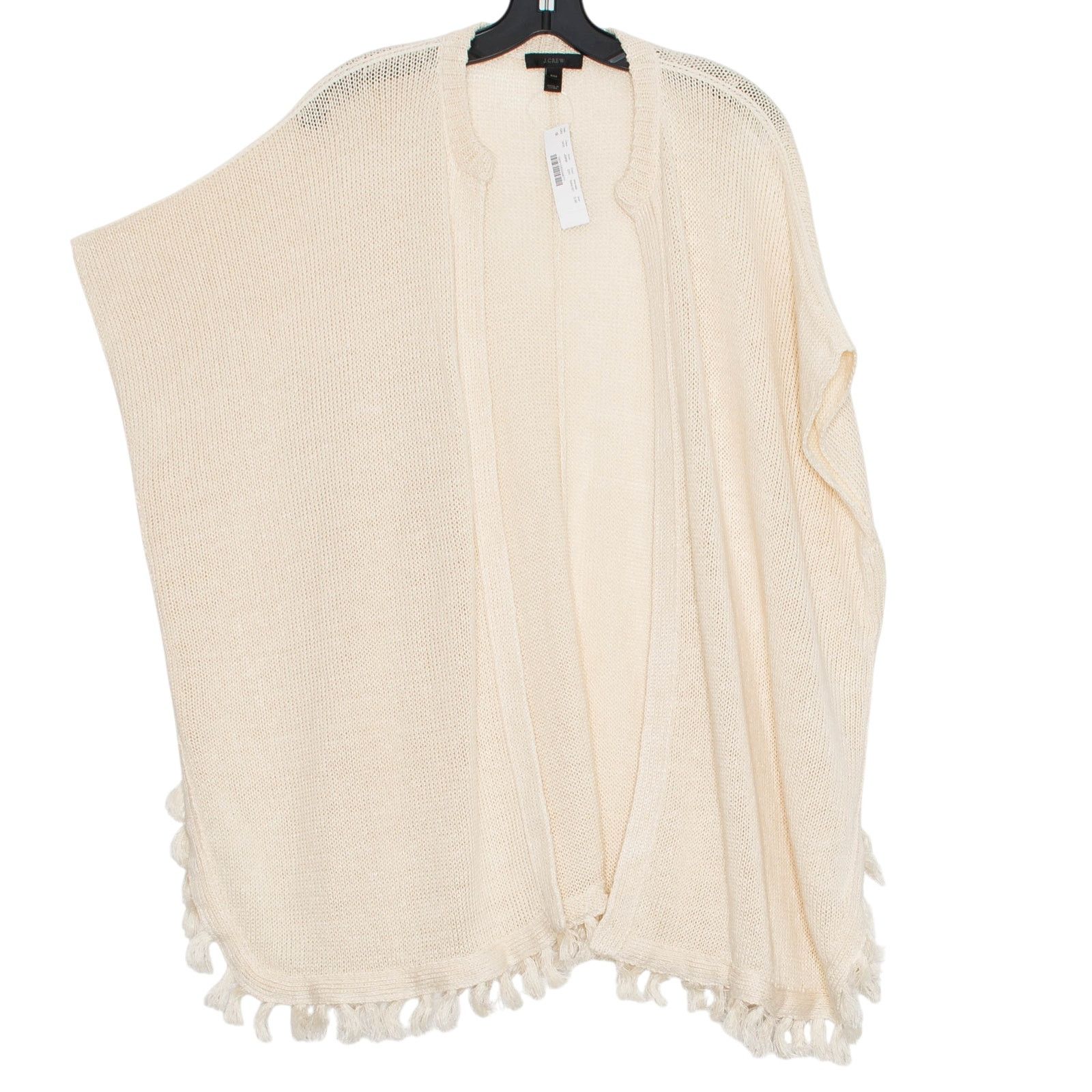 J.Crew NWT J Crew Linen Cardigan Sweater Open Front Ruana Cream S/M Size M / US 6-8 / IT 42-44 - 2 Thumbnail