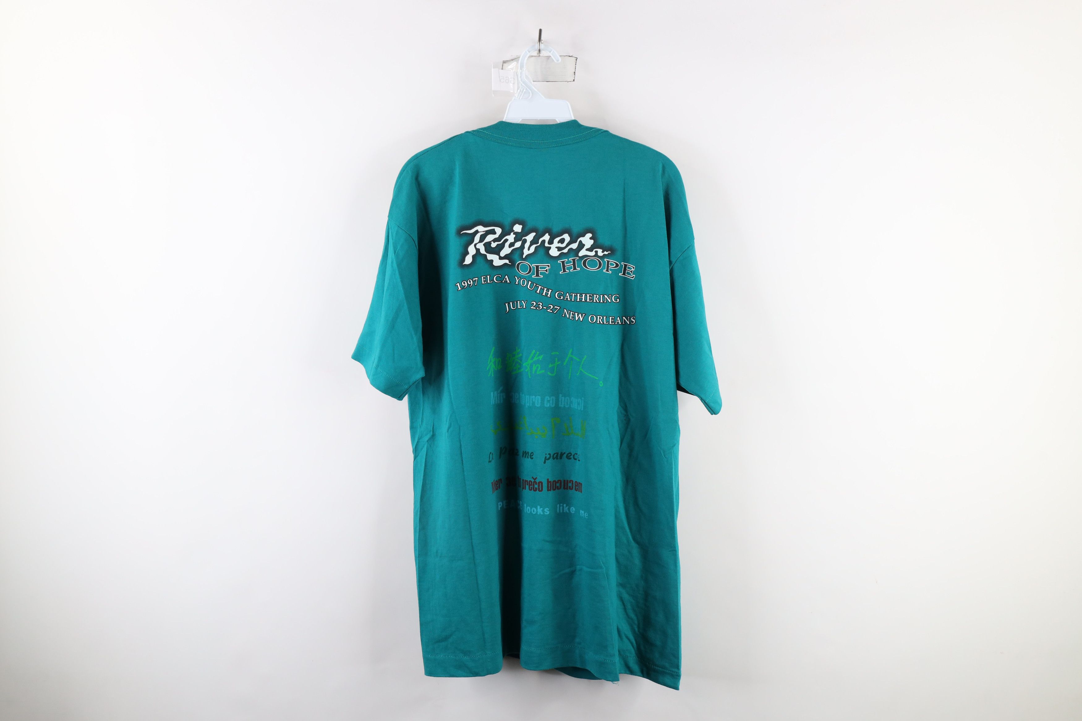 Vintage Vintage 90s of Hope ELCA Youth Gathering T-Shirt Teal USA Size US XL / EU 56 / 4 - 11 Thumbnail