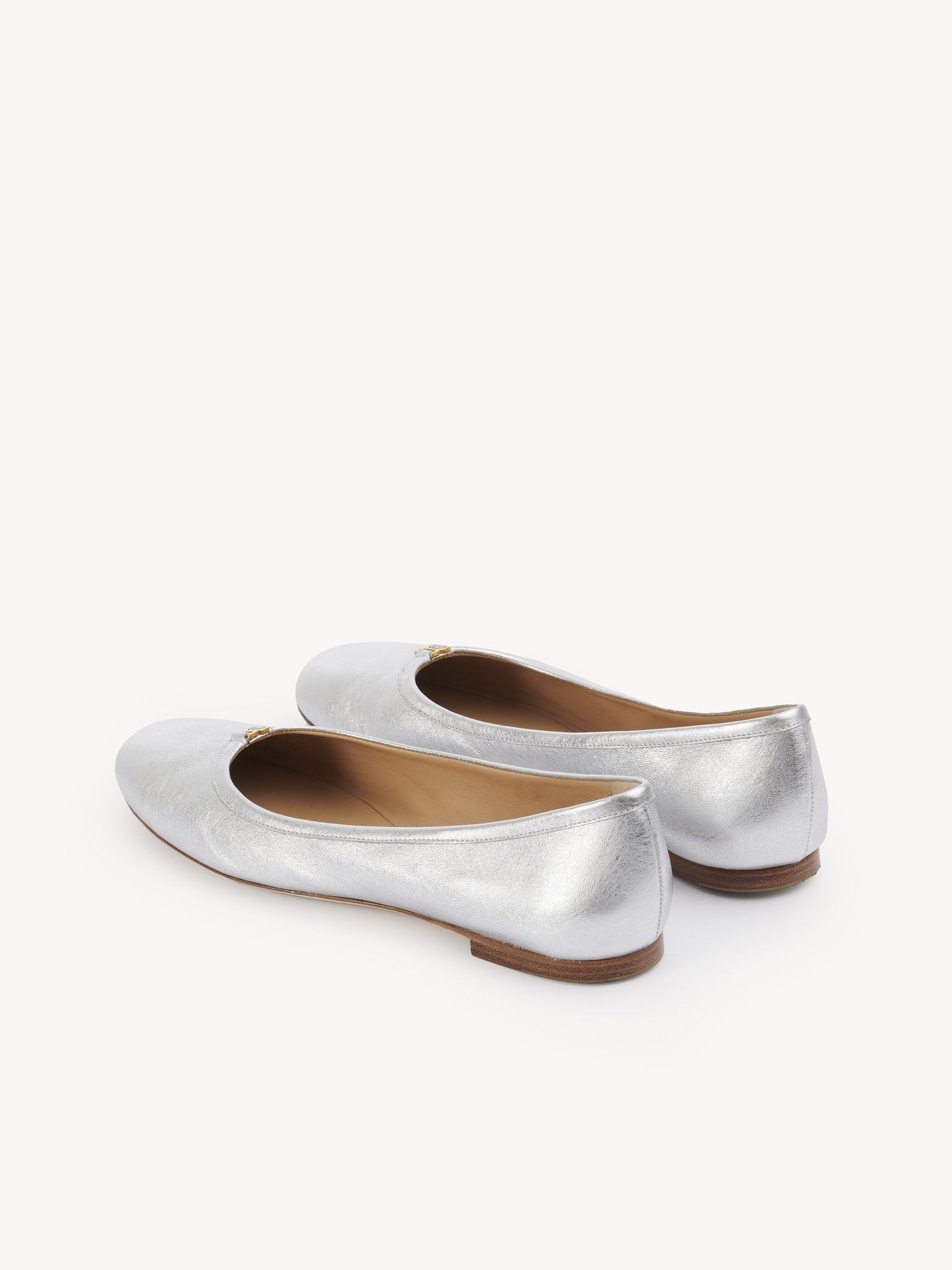 Chloe o1y0825 Leather Balet Flats in Silver Size US 8 / IT 38 - 4 Thumbnail