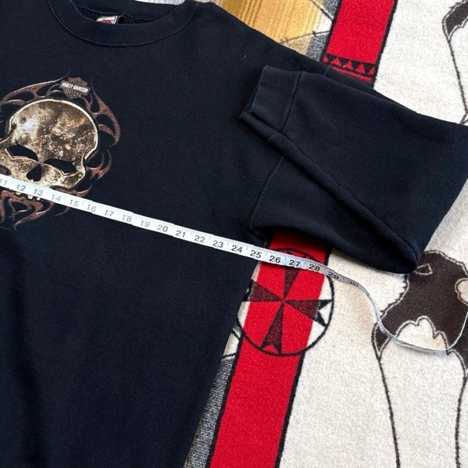 Harley Davidson VINTAGE Harley Davidson Skull Crewneck Sweatshirt Men XL Biker 90s Y2k Sweatshirt Crew Neck Long Sleeve Black Size US XL / EU 56 / 4 - 7 Thumbnail
