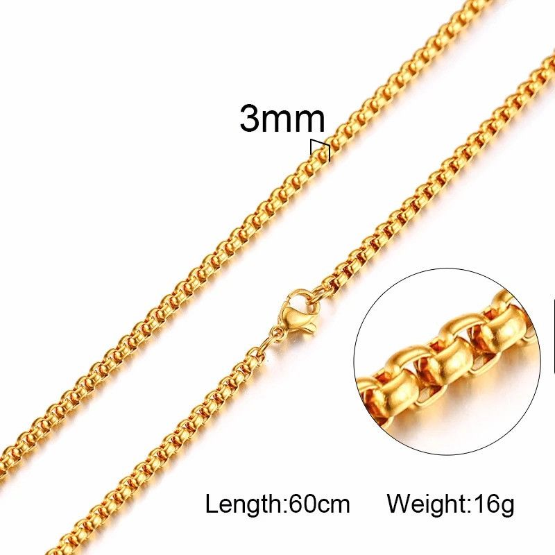 Vintage 3mm Thick Golden Link Chain Necklace Size ONE SIZE - 3 Thumbnail