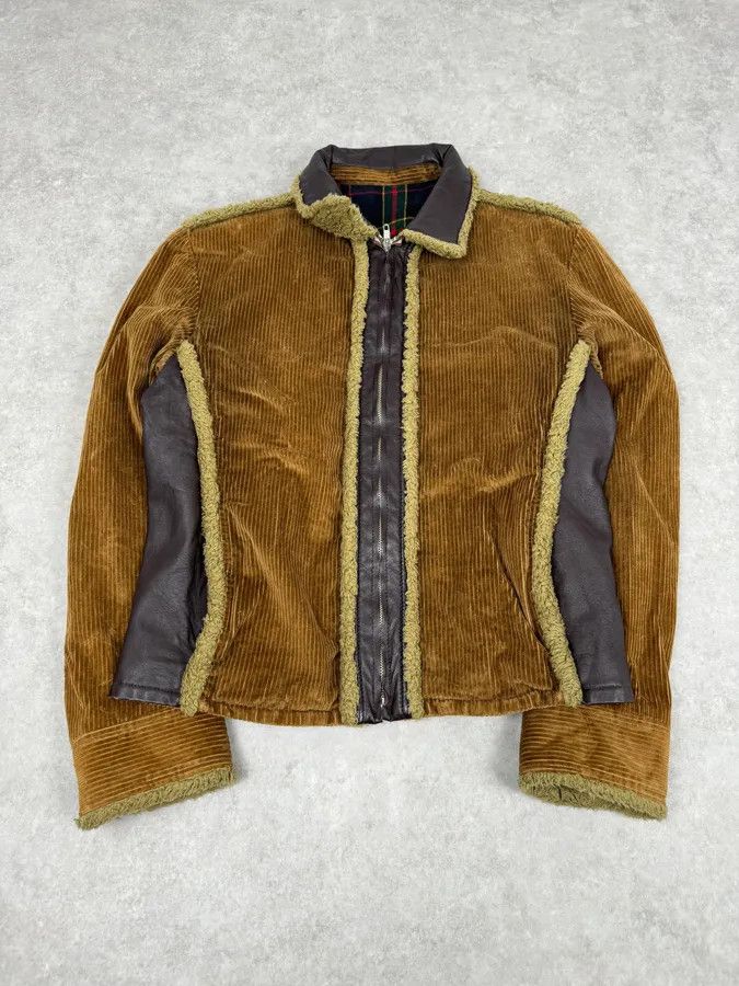 Dolce & Gabbana AW2005 Dolce & Gabbana Beige Velvet & Brown Shearling Leather Hybrid Jacket Size US M / EU 48-50 / 2 - 5 Thumbnail