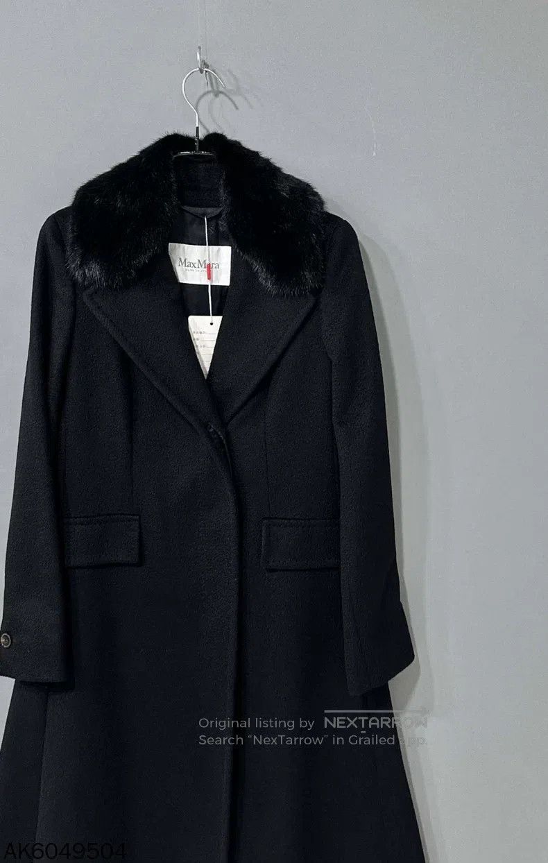 Max Mara Max Mara Mink fur collar black cashmere coat Size XS / US 0-2 / IT 36-38 - 2 Thumbnail