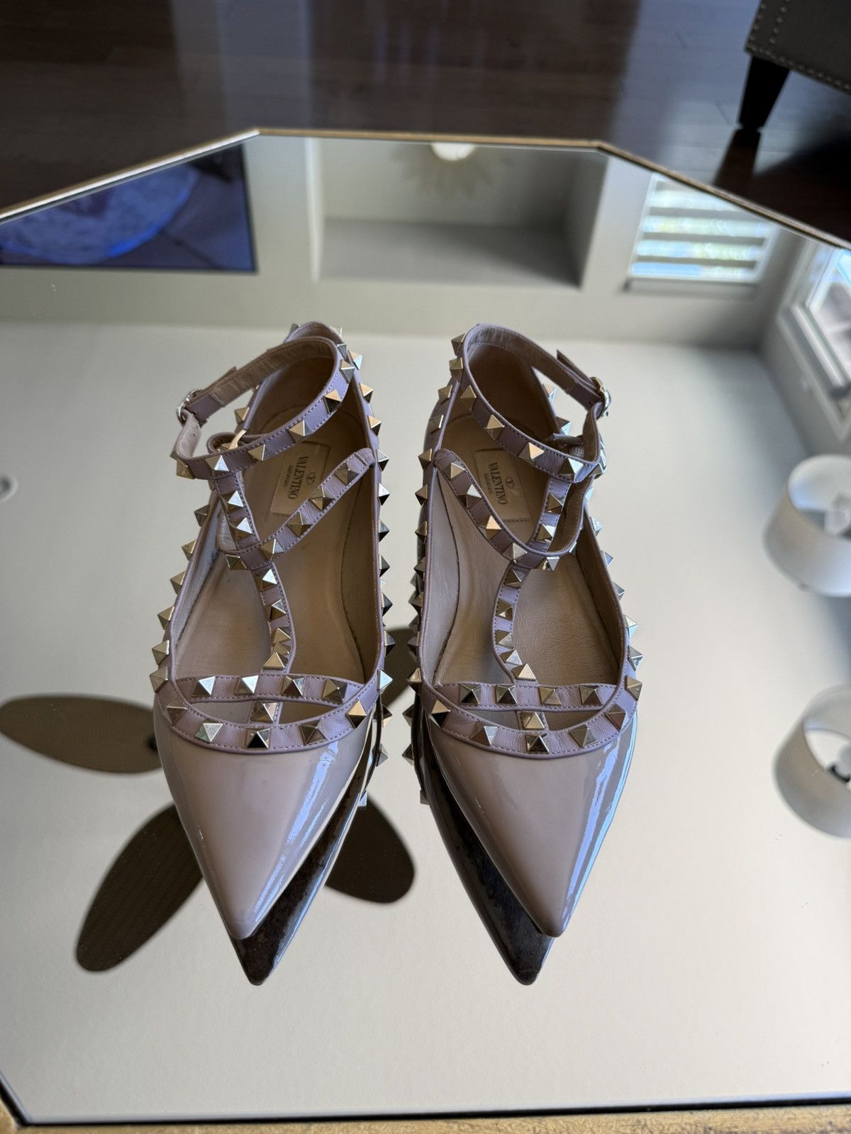 Valentino Valentino Rockstud Patent Leather Ballet Flats Size US 8 / IT 38 - 3 Thumbnail