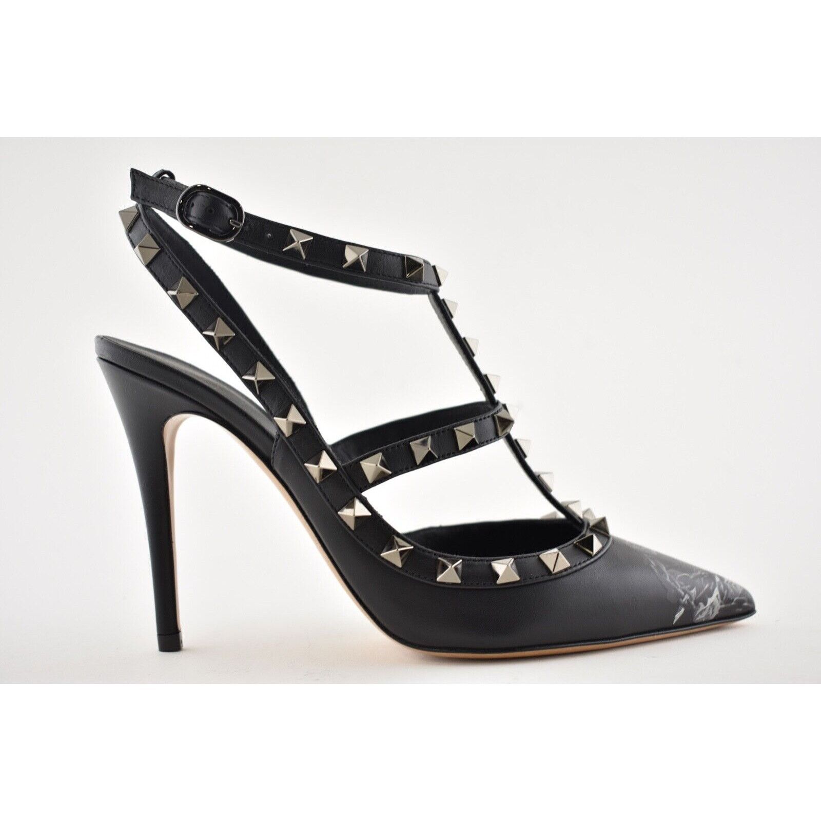 Valentino Rockstud Undercover Leather T Strap Pointed Heel Pump 37.5 Size US 7.5 / IT 37.5 - 2 Thumbnail