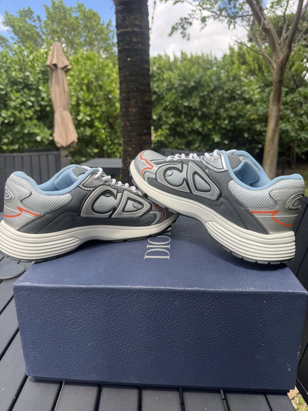 Dior DIOR B30 Sneaker Grey Blue Orange Size US 7 / EU 40 - 6 Thumbnail