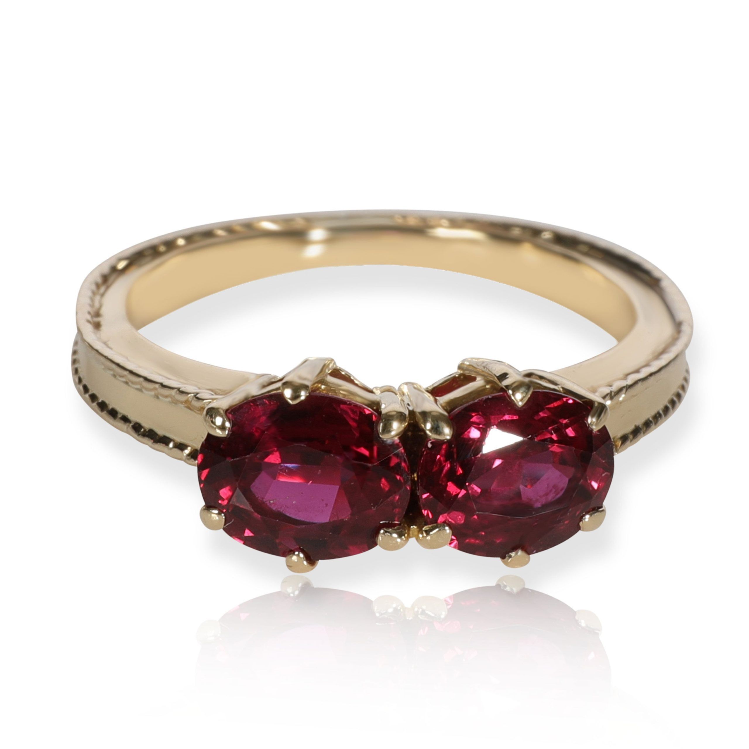 image of Tiffany Co Tiffany & Co. Vintage Double Ruby Ring In 18K Yellow Gold, Women's