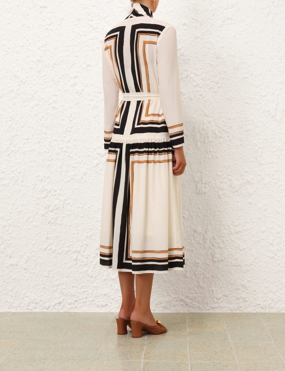 Zimmermann oc11z1025 Tie Neck Midi Dress in Multicolor Size M / US 6-8 / IT 42-44 - 4 Thumbnail