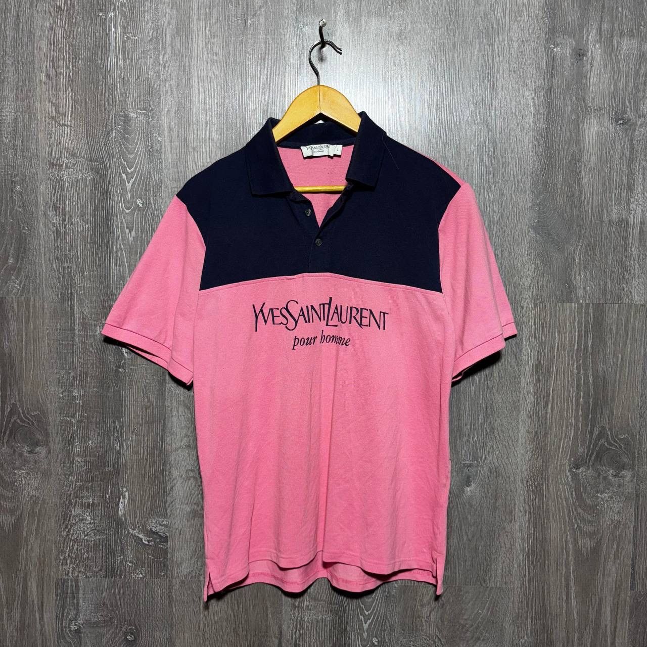 Yves Saint Laurent VINTAGE YVES SAINT LAURENT YSL BIG SPELLOUT LOGO PINK POLO Size US L / EU 52-54 / 3 - 1 Thumbnail