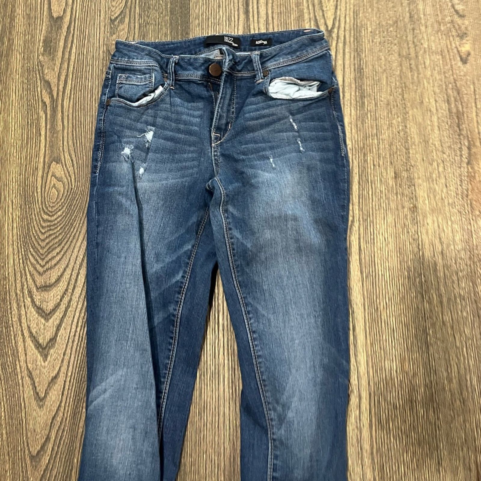 Vintage 1822 Adrianna Skinny Jeans Low Rise Pockets Distressed Siz 4 Size 27" / US 4 / IT 40 - 2 Thumbnail