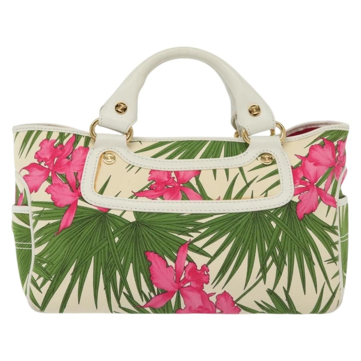 Celine CELINE Hand Bag Canvas White Gold Size ONE SIZE - 2 Thumbnail