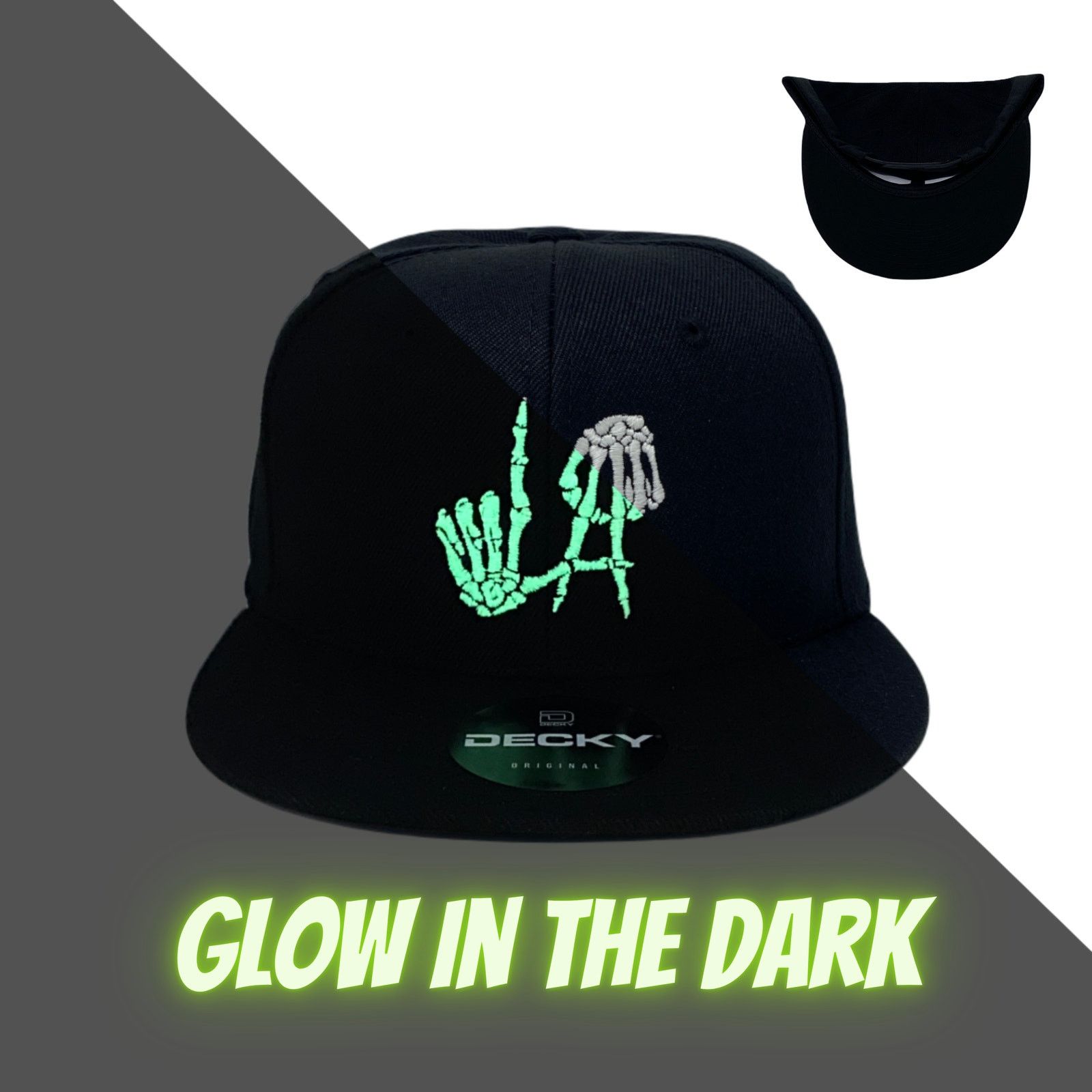 Other Los Angeles Bones Snapback Hat All Black GLOW In The Dark Size ONE SIZE - 1 Thumbnail