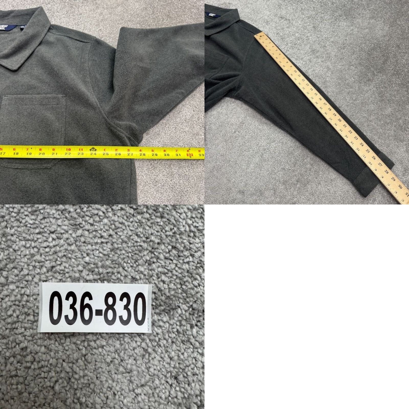 Lands' End Lands' End Button Down Fleece Shirt Shacket Mens 2XL Gray Pockets Outdoor Shirt Shirt-Upper Size US XXL / EU 58 / 5 - 9 Thumbnail