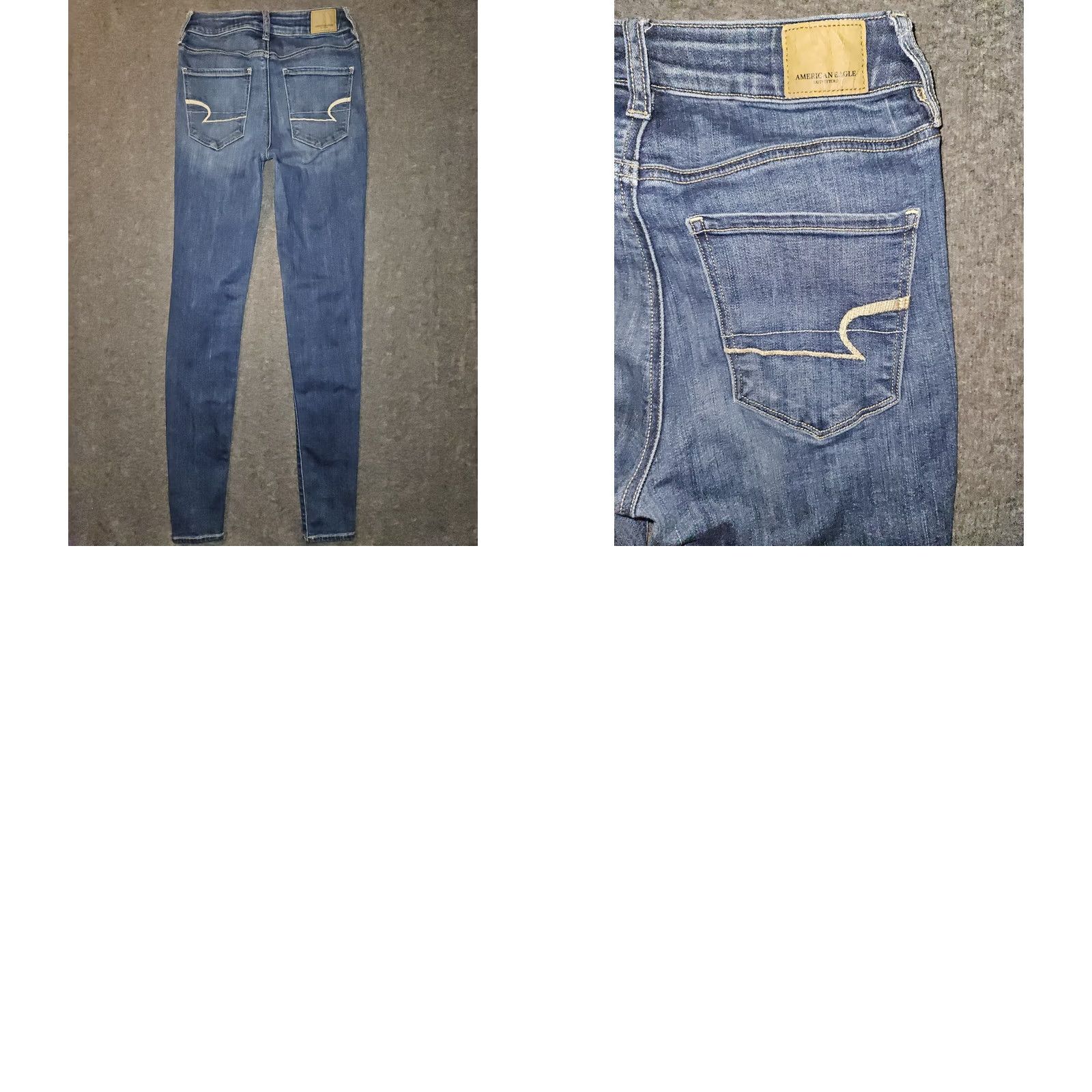 American Eagle Outfitters American Eagle Super Hi-Rise Denim Jeggings Womens 2 Long Blue Stretch Preppy Size 26" / US 2 / IT 38 - 8 Thumbnail