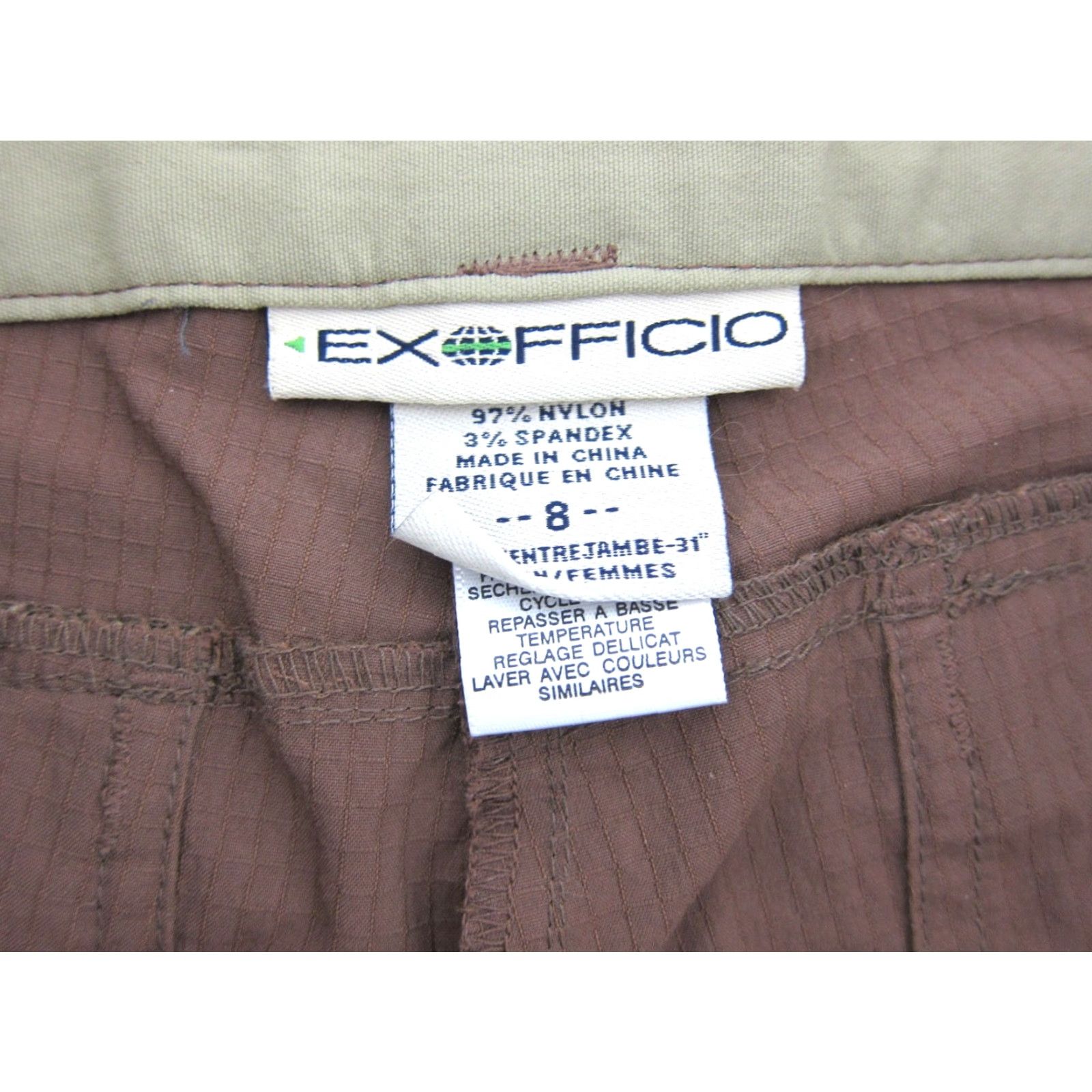 ExOfficio EXOFFICIO Brown Nylon Stretch Hike Travel Pocket Cargo Pant Women Size 8 Size 30" / US 8 / IT 44 - 3 Thumbnail