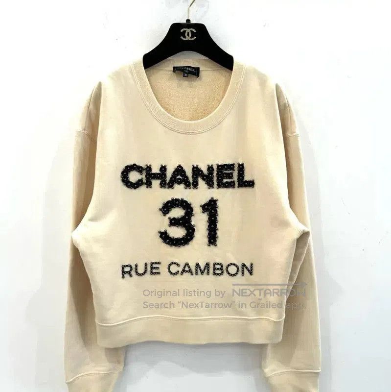 Chanel Chanel Beige Cotton Women's Sweatshirt . Size M / US 6-8 / IT 42-44 - 1 Thumbnail