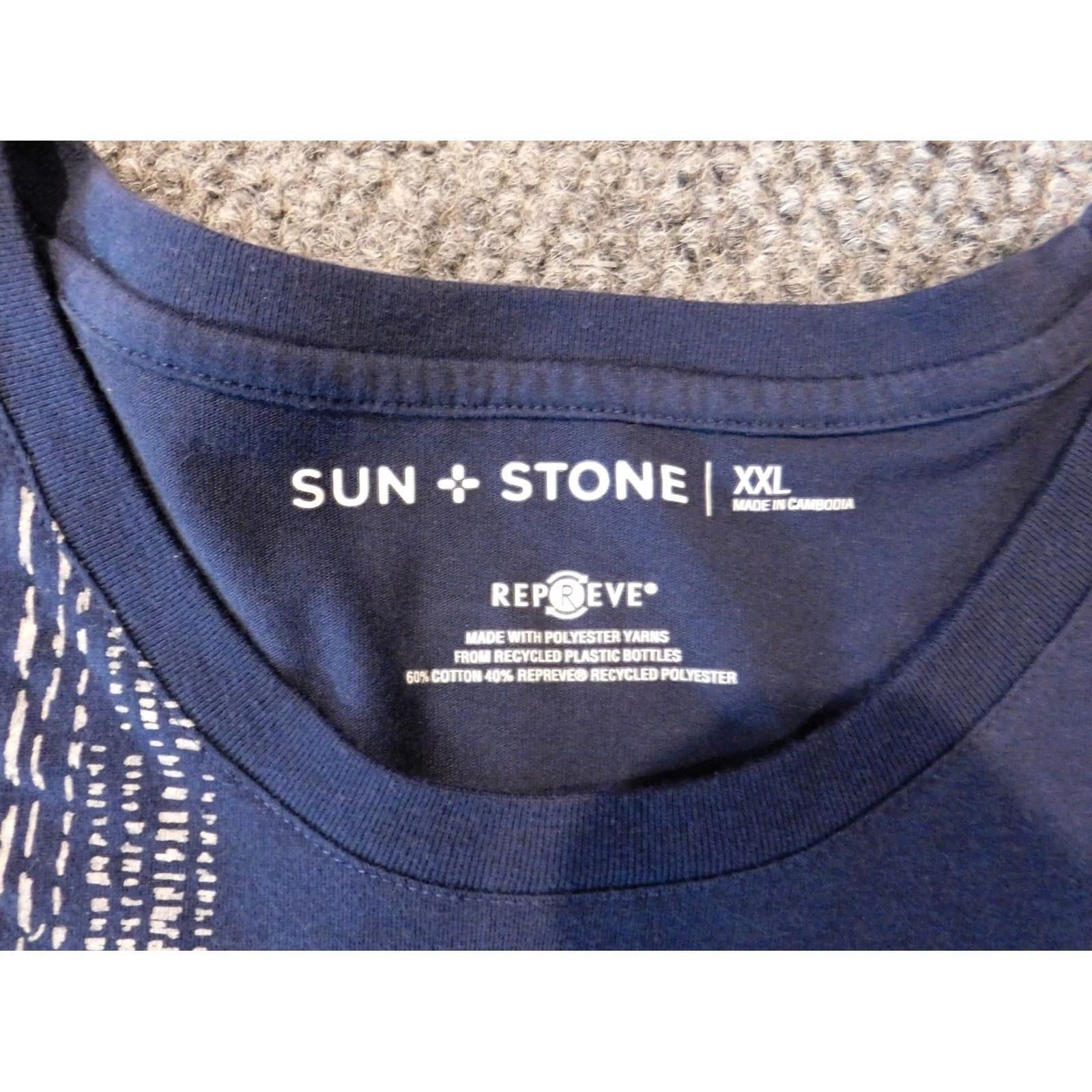Vintage Sun Stone Shirt Mens 2XL Blue Sun Stone Tee Crew Neck Short Sleeve Logo Graphic T-Shirt Size US XXL / EU 58 / 5 - 4 Thumbnail