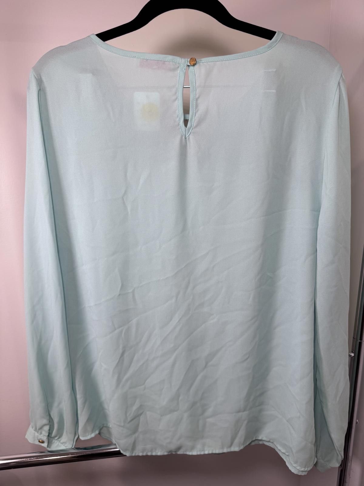 English Laundry English Laundry Light Blue Long Sleeve Blouse Size L / US 10 / IT 46 - 2 Thumbnail
