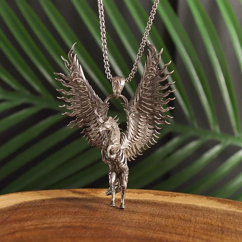 Jewelry Unicorn Pegasus Wings Pendant Necklace Size ONE SIZE - 1 Thumbnail