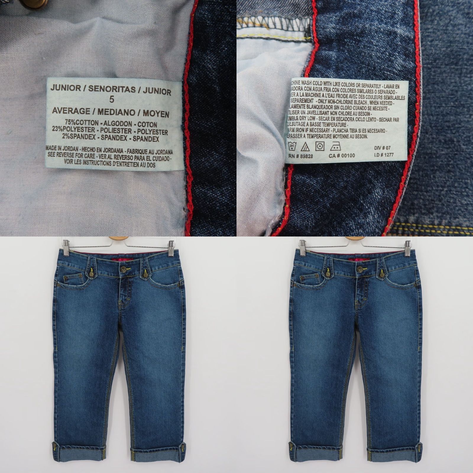 Vintage VINTAGE GLO Juniors Jeans Cropped Denim 5 Blue Crop Hem 2000s Womens Girls Jeans Cropped Cotton Blend Spring Summer Fall Winter Pattern: Solid Size 27" / US 4 / IT 40 - 8 Thumbnail