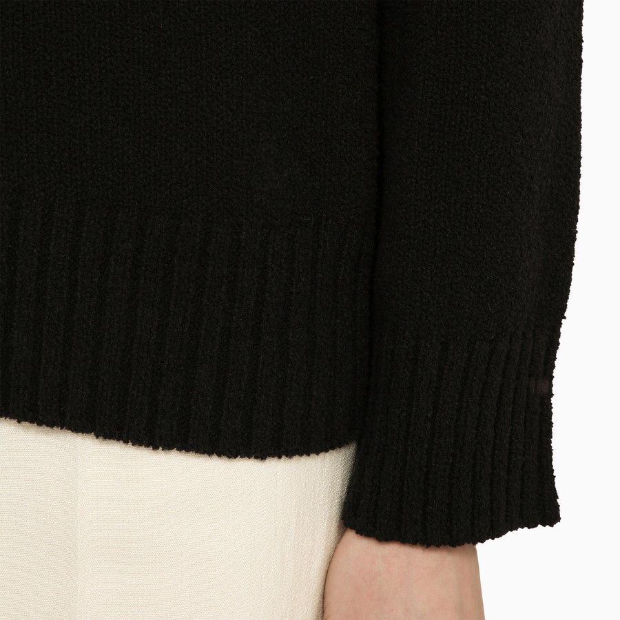 Loulou de Saison o1d2blof0824 Cotton-Blend Crew-Neck Sweater in Black Size L / US 10 / IT 46 - 4 Thumbnail