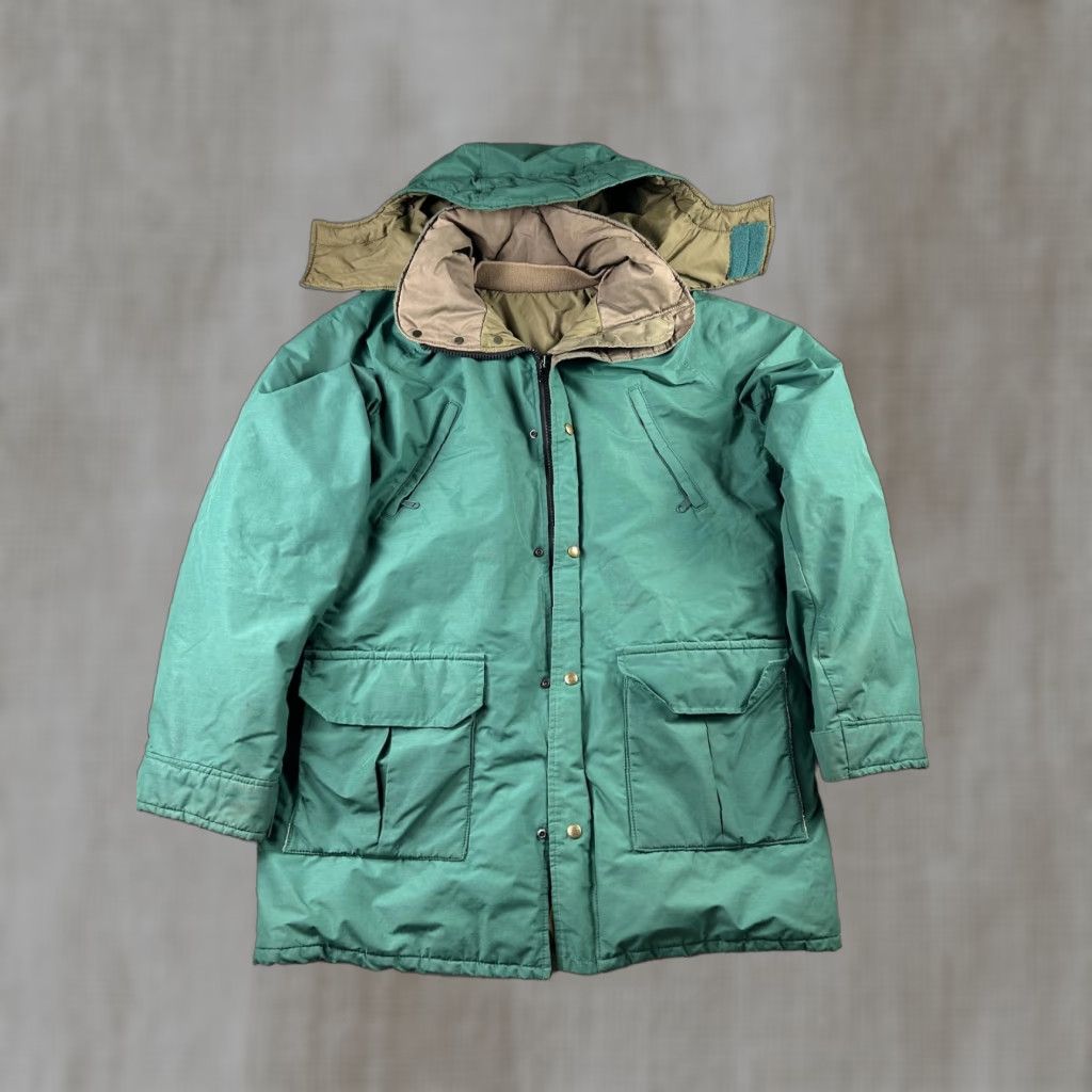 Vintage VINTAGE L.L. Bean Coat Parka Mens 2XL Green Hooded Winter Nylon Padded Thinsulate Black Scuff Size US XXL / EU 58 / 5 - 1 Thumbnail