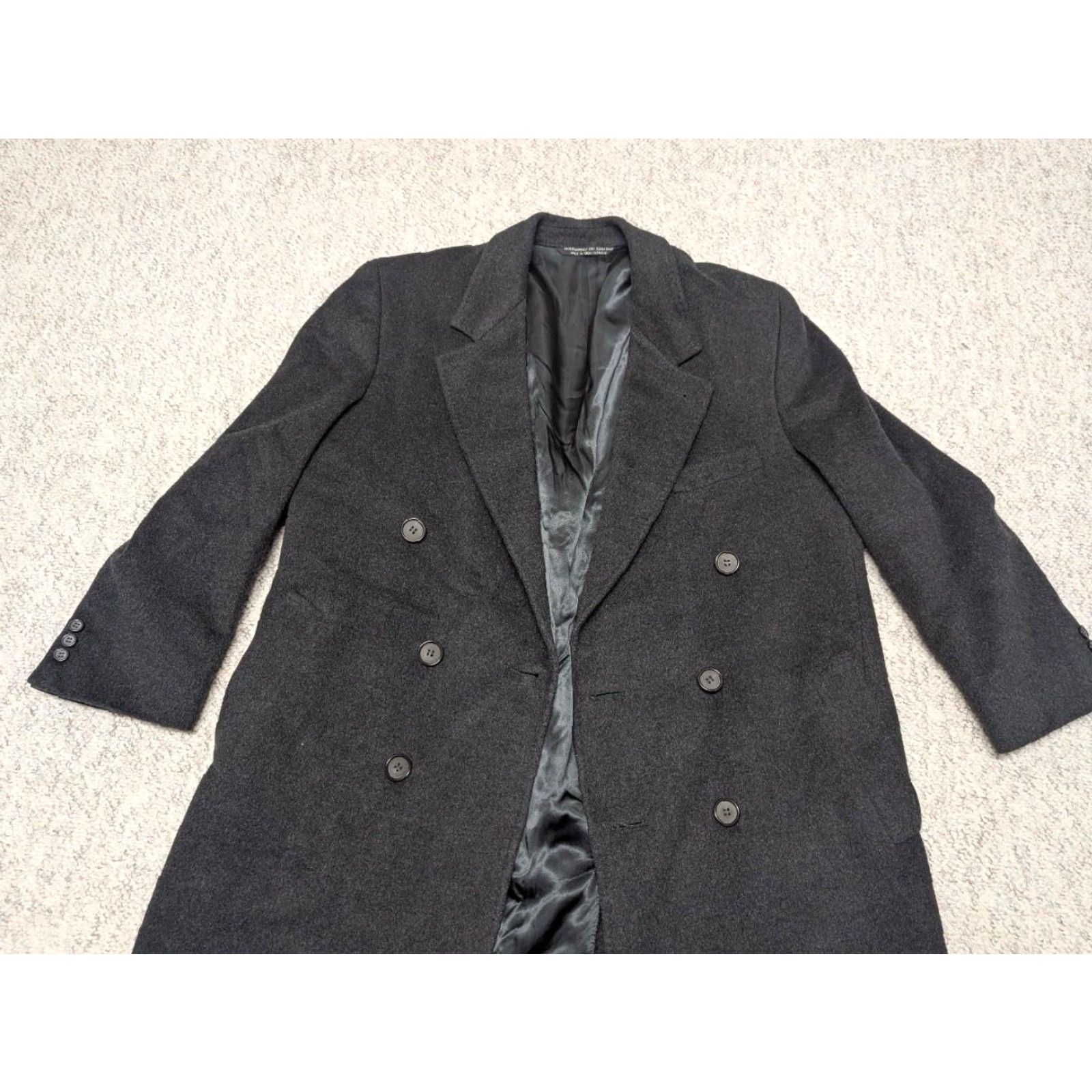 Vintage VINTAGE overcoat black XL 46R double breasted thick flannel wool coat Mens Size US XL / EU 56 / 4 - 7 Thumbnail
