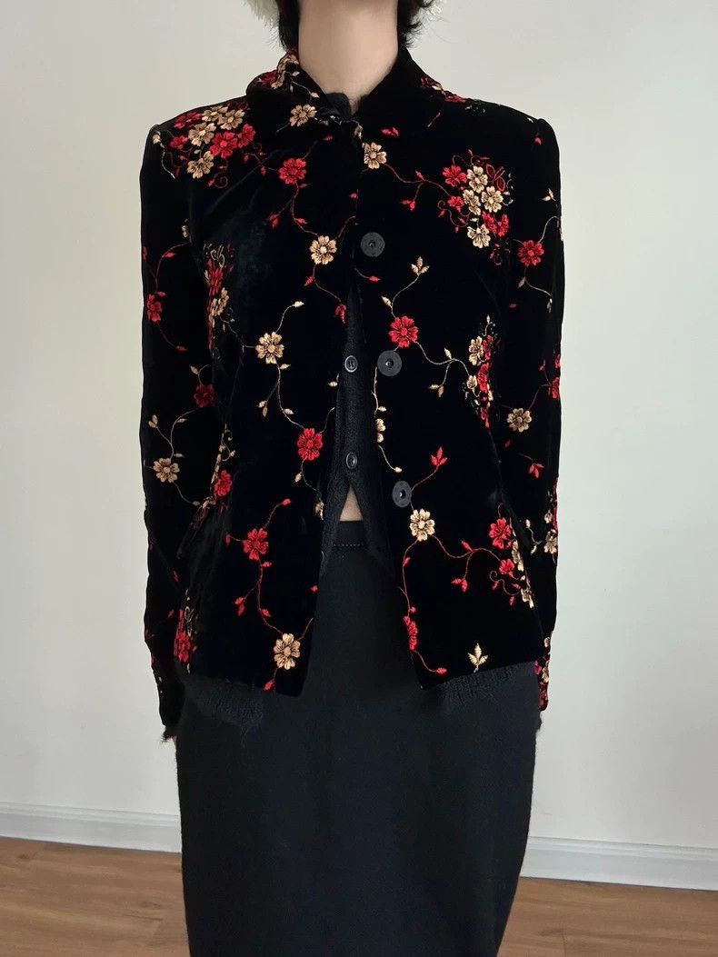 Comme des Garcons CDG Velvet Embroidered Outerwear. Size US L / EU 52-54 / 3 - 5 Thumbnail