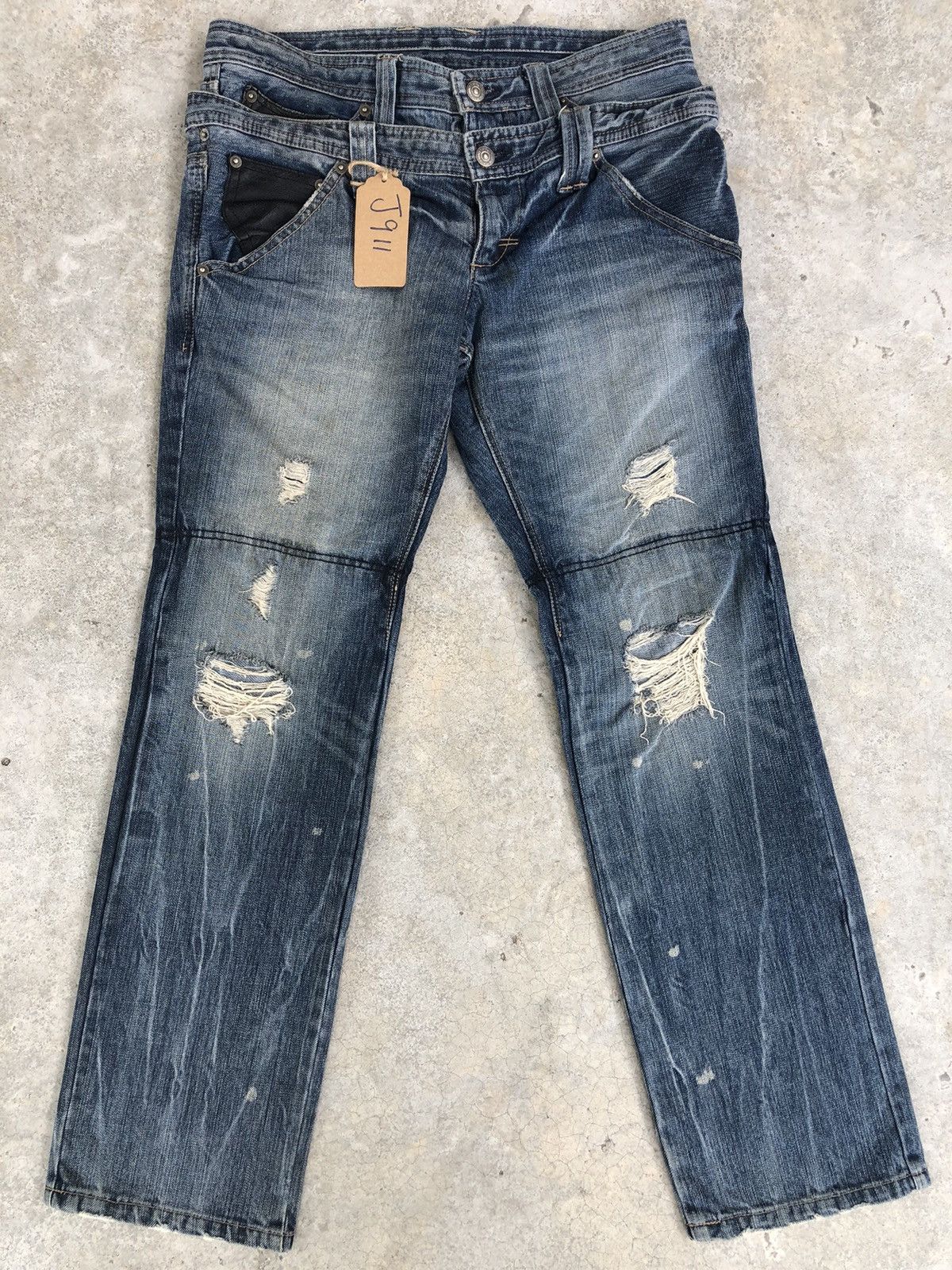 PPFM PPFM Double Waist Distressed Jeans Size US 31 - 1 Thumbnail
