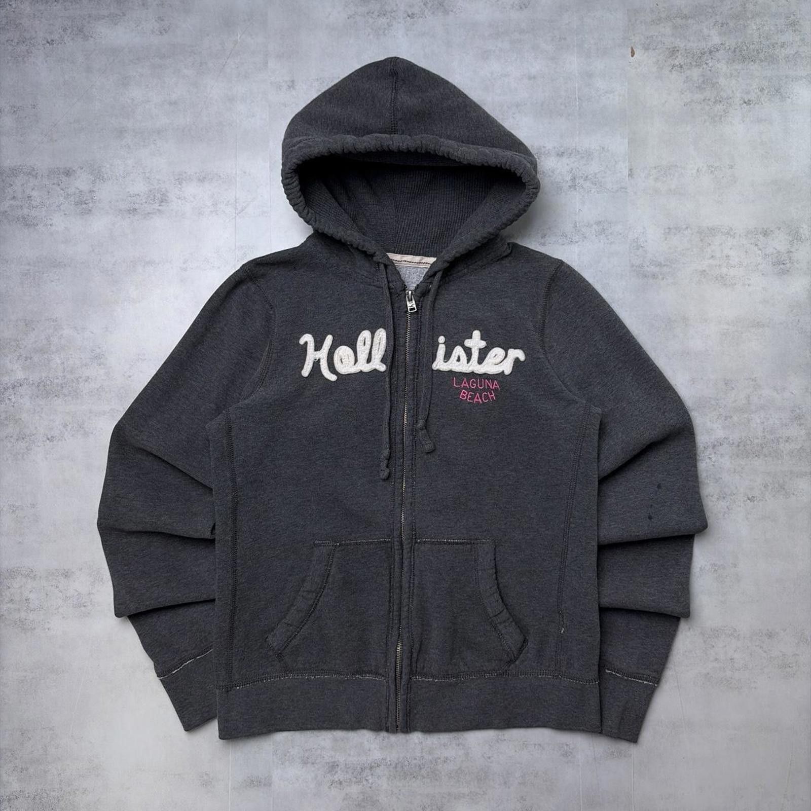 Other Y2K Grey Hollister Surf Grunge Thermal Zip Up Hoodie Size L / US 10 / IT 46 - 1 Thumbnail