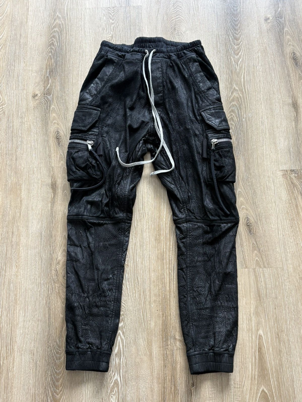 Rick Owens 2018 Sisyphus Blister leather Mastodon Cargos Size US 33 - 1 Thumbnail