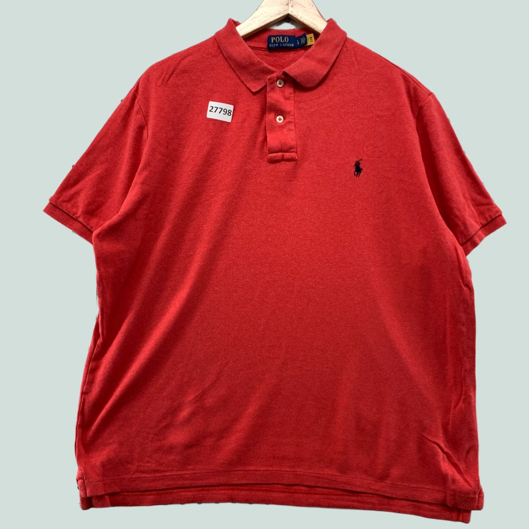 Polo Ralph Lauren Polo Ralph Lauren Shirt Red Black Pony Mens Large Short Sleeve Collared Size US L / EU 52-54 / 3 - 1 Thumbnail