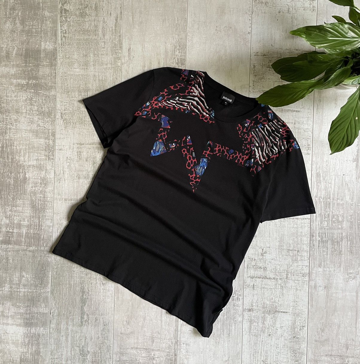 Just Cavalli Just Cavalli T-Shirt Black Star Print Size US XL / EU 56 / 4 - 1 Thumbnail