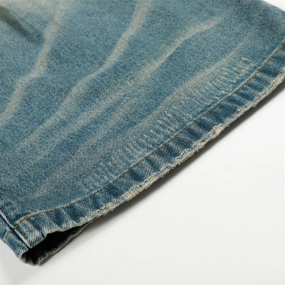 Vintage Men's loose wide-leg heavy washed distressed jeans Size US 32 / EU 48 - 6 Thumbnail