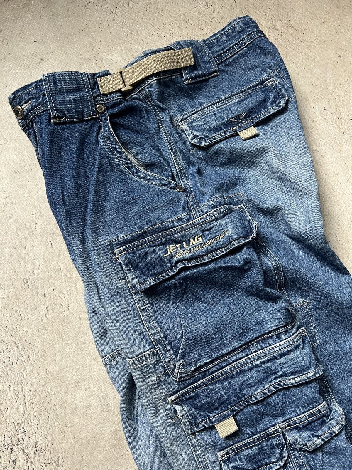 Jet Lag Japanese denim baggy wide leg jnco style cargo pants y2k Size US 34 / EU 50 - 9 Thumbnail