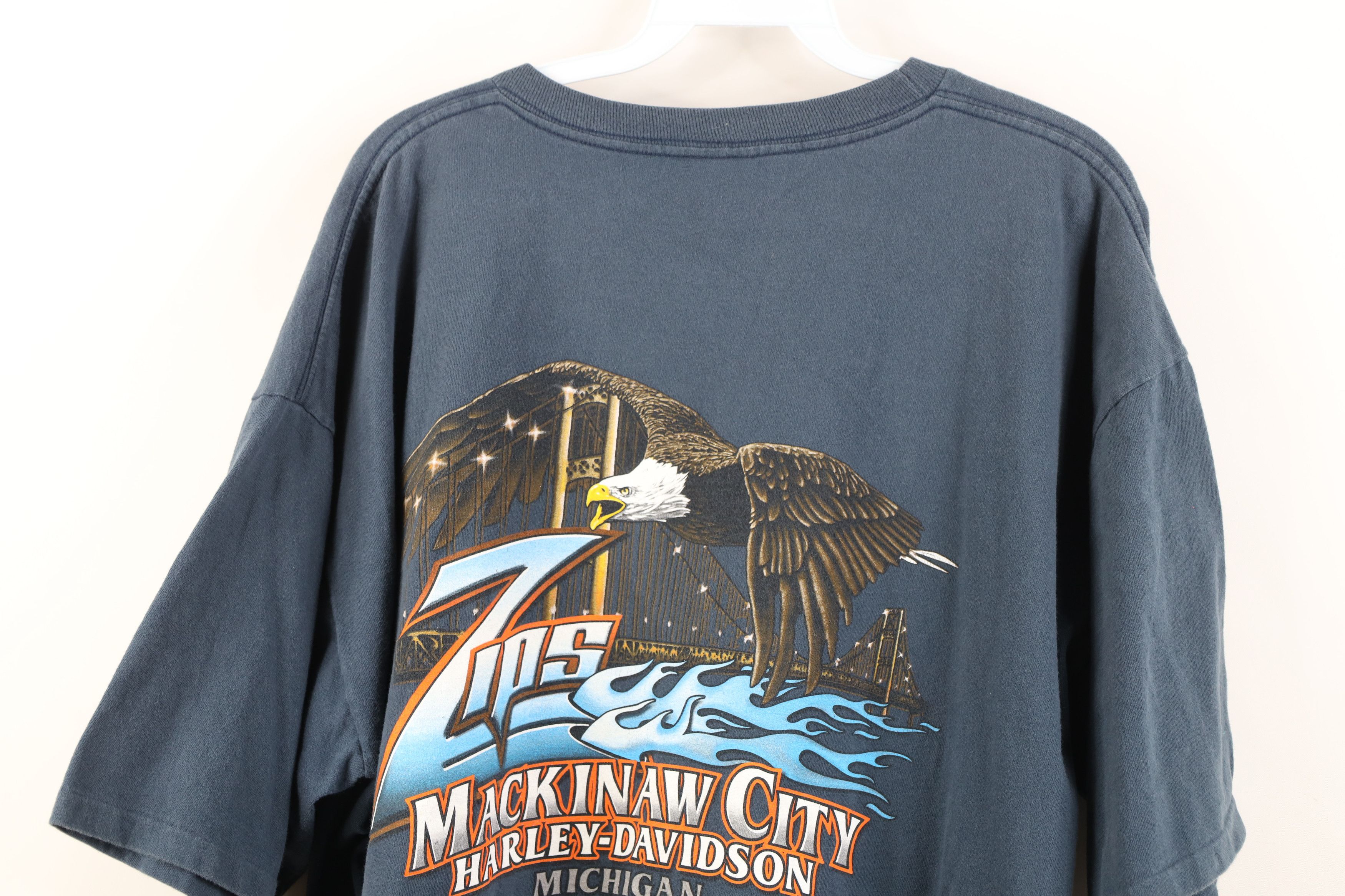 Harley Davidson Vintage Y2K Harley Davidson Eagle Fire Flames T-Shirt USA Size US XXL / EU 58 / 5 - 14 Thumbnail