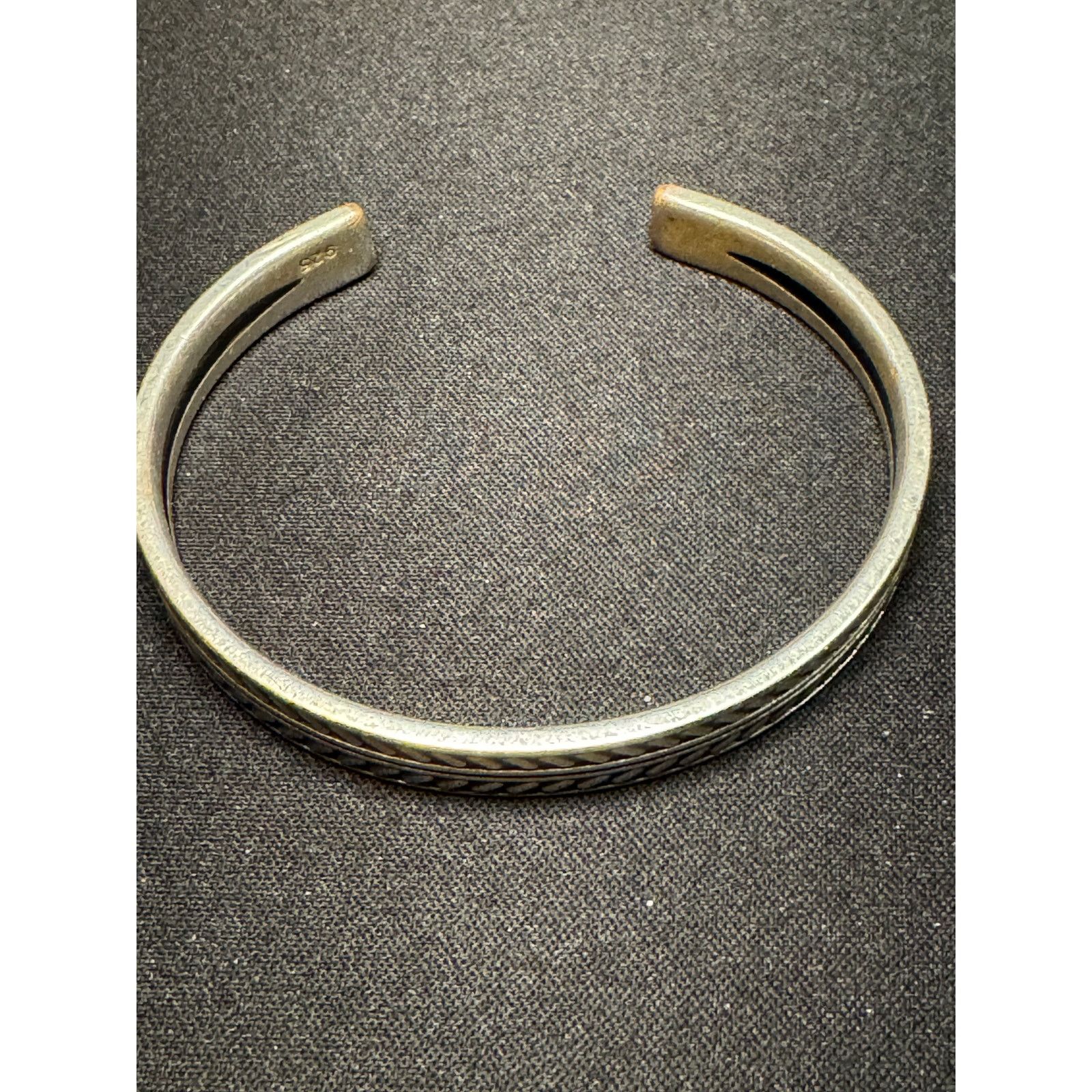 Other Vintage 925 Silver 25g Braided Cuff Bracelet Wheat Design Size ONE SIZE - 2 Thumbnail