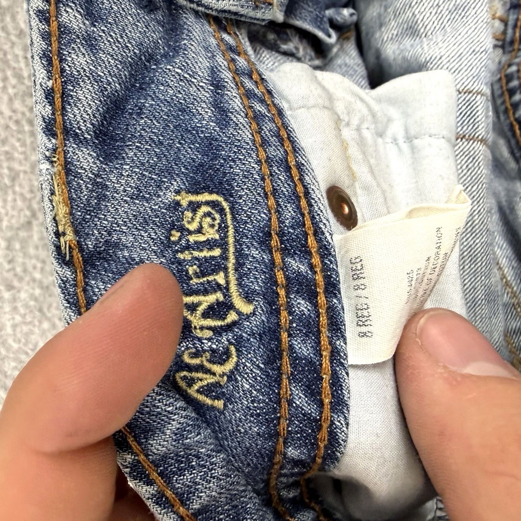 American Eagle Outfitters American Eagle Jeans Flared Distressed Size 8 Regular Blue 00s Women Size 30" / US 8 / IT 44 - 7 Thumbnail
