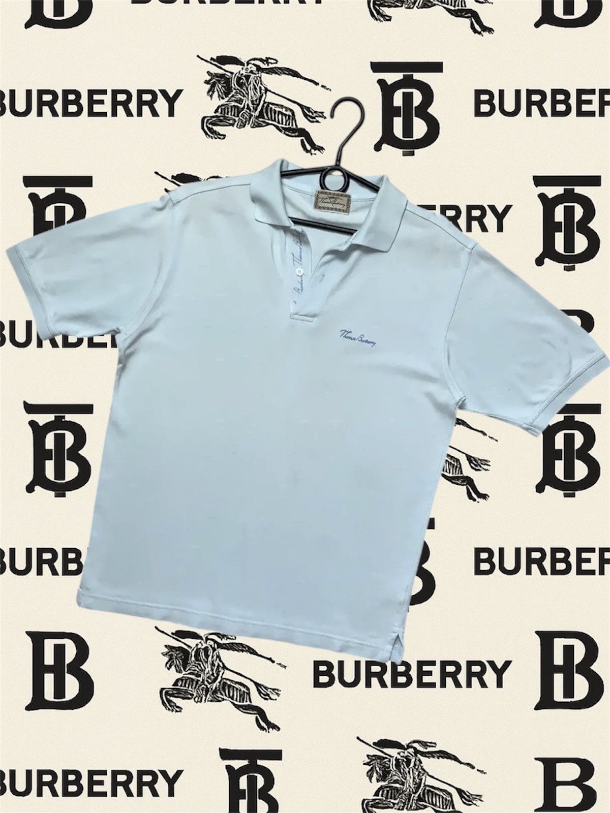 Burberry Vintage polo Thomas Burberry L blue Size US L / EU 52-54 / 3 - 1 Thumbnail